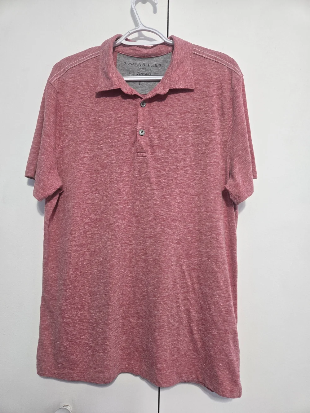 Banana Republic Vintage T Heathered Red Polo Shirt Men's Large